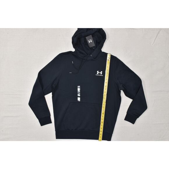 Under Armour Men's Icon Fleece Hoodie Pullover Black Regular Size M Cotton NEW - Picture 2 of 8